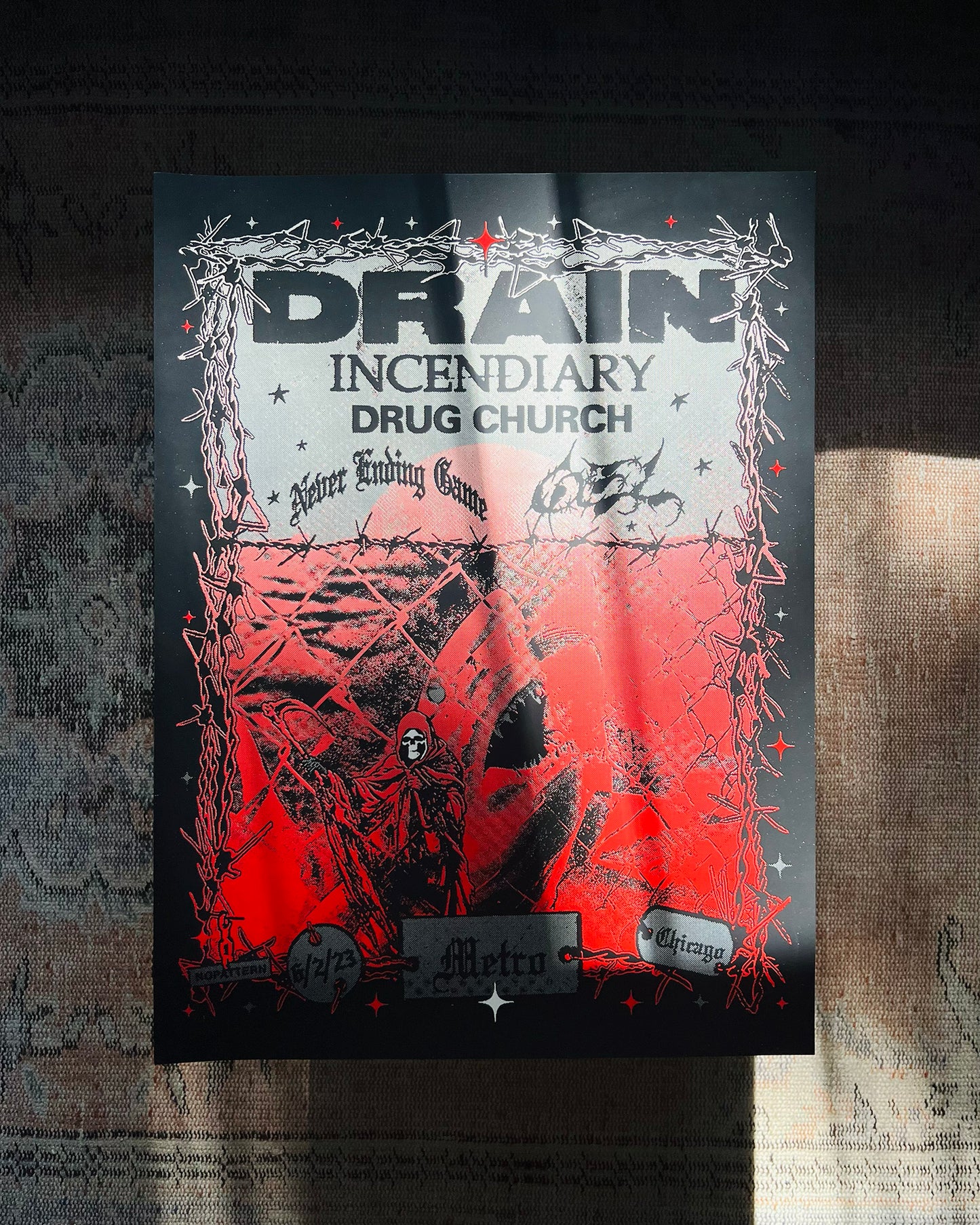 DRAIN Tour Screenprinted Poster